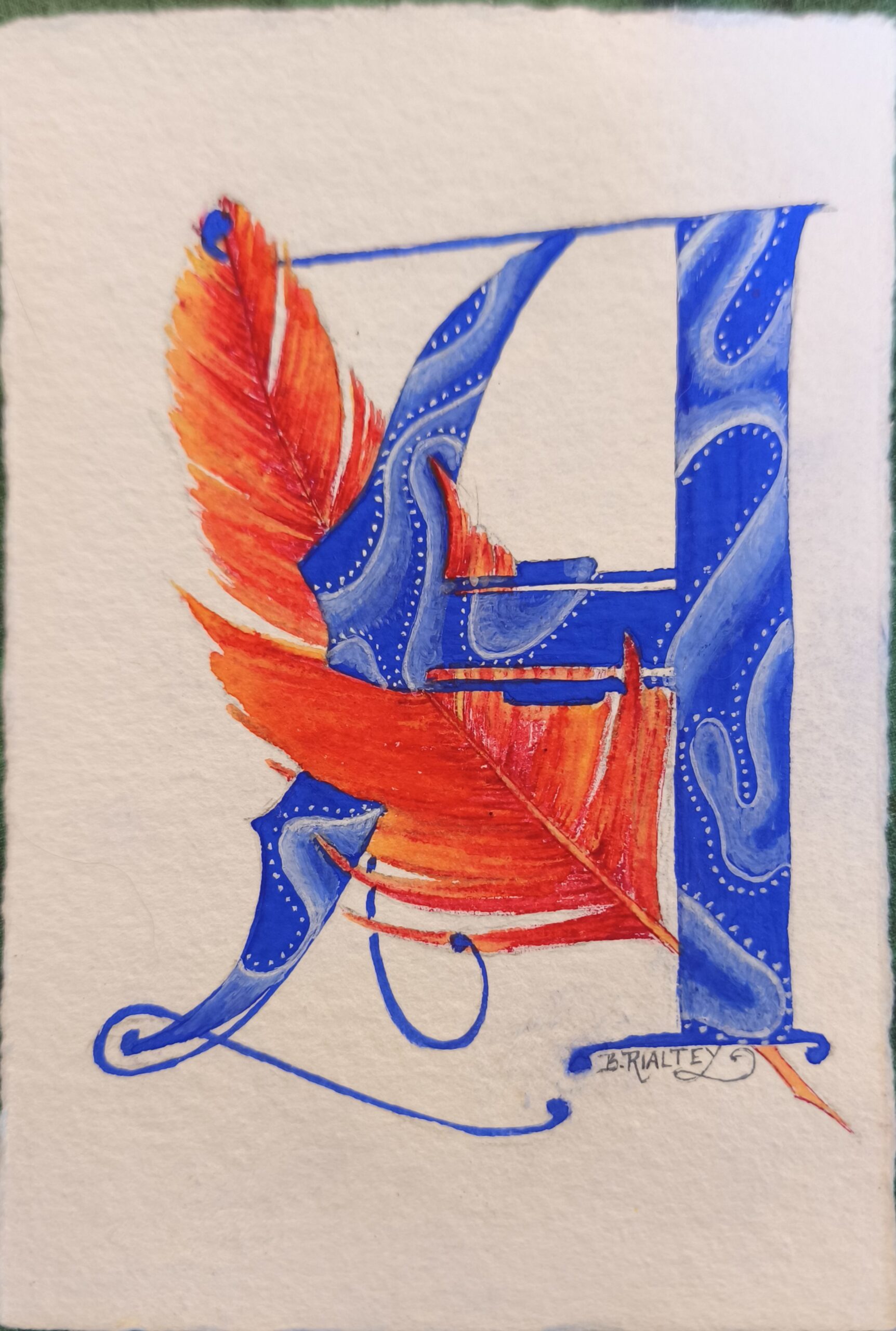 Lettrines plumes de phénix